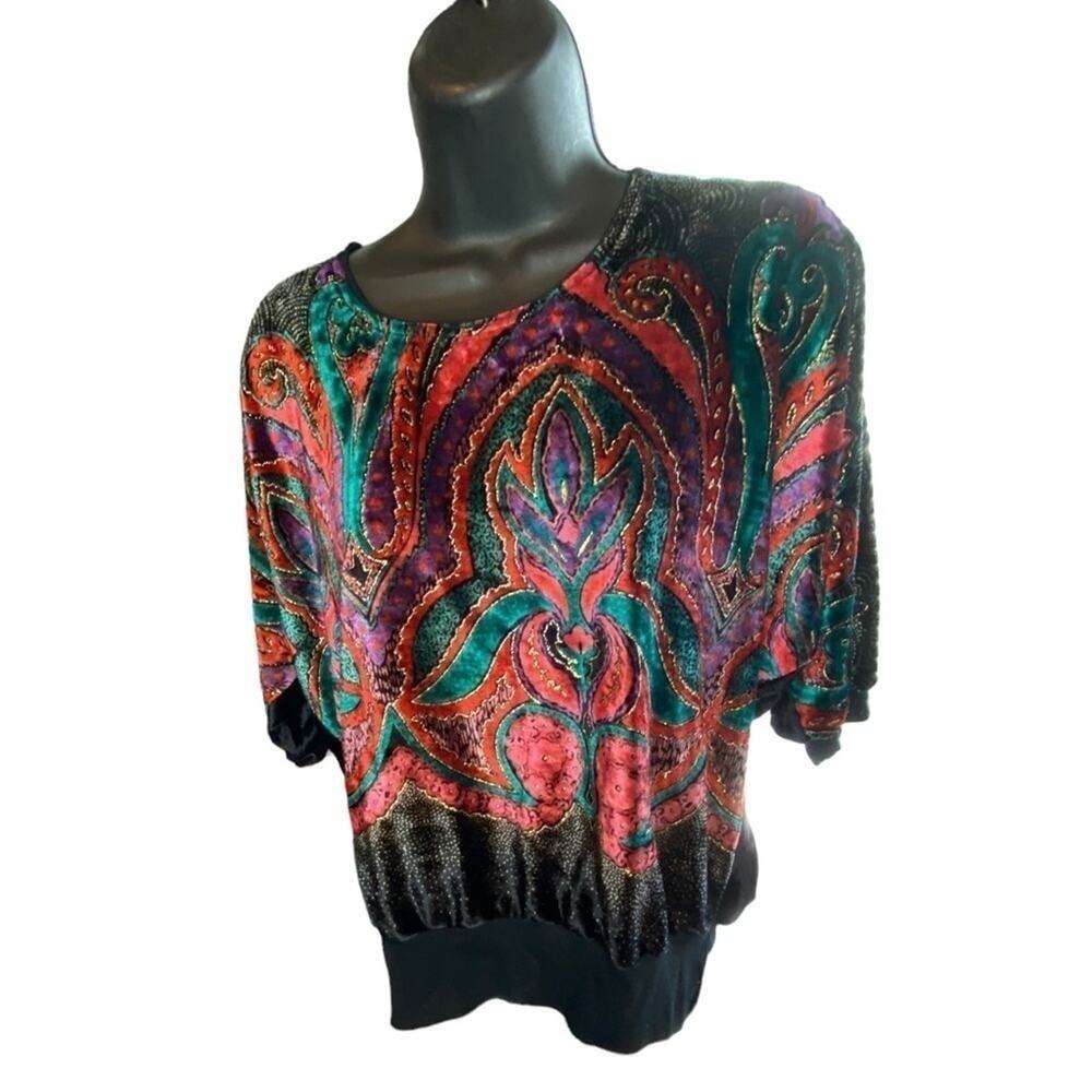 Excellina Women's Velvet Blouse Women's Size Small